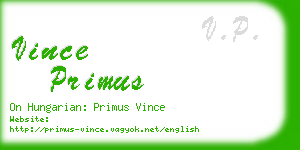 vince primus business card